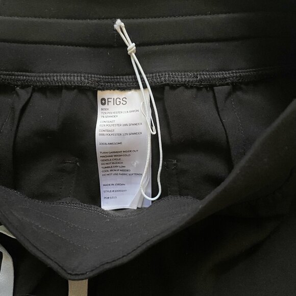 NEW FIGS Black Zamora FionX Jogger Scrub High Waist Pants - Picture 7 of 8